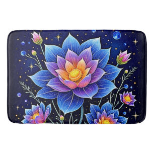 Stunning Cosmic Floral Dreams Design Bath Mat