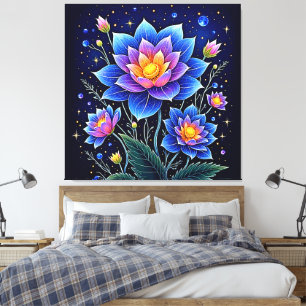 Stunning Cosmic Floral Dreams Design Canvas Print