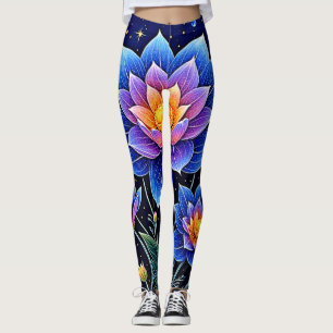 Stunning Cosmic Floral Dreams Design Leggings
