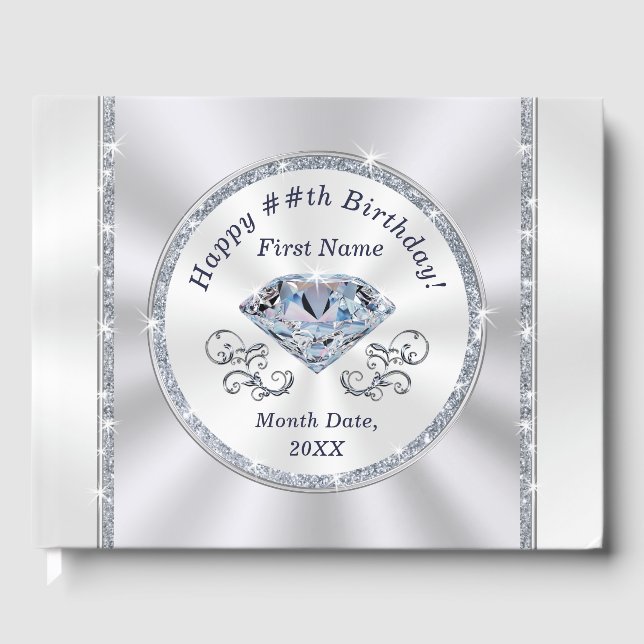 Stunning Custom, Birthday Party GUEST BOOK Ideas (Front)