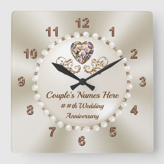 Stunning Custom, Clock Anniversary Gifts, by Year (Front)