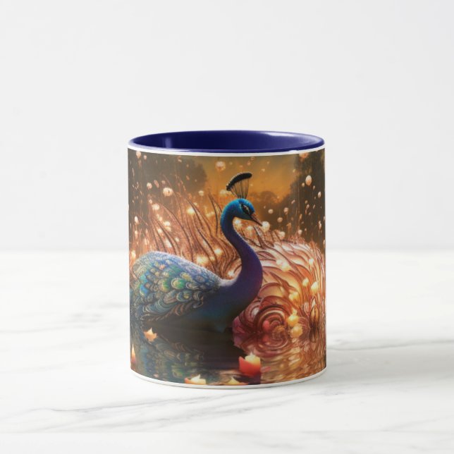 Stunning Custom Monogram Peacock Mug (Center)