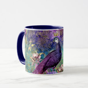 Stunning Custom Monogram Peacock Mug