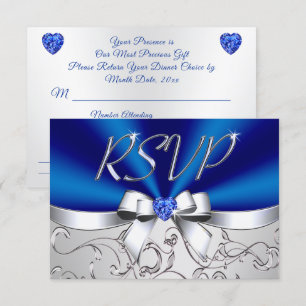 Stunning Custom Sapphire Wedding Menu Choice Cards