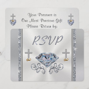 Stunning Customisable Christian Diamond RSVP Cards