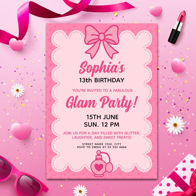 Stunning Customisable Pink Glam Birthday Template (Creator Uploaded)