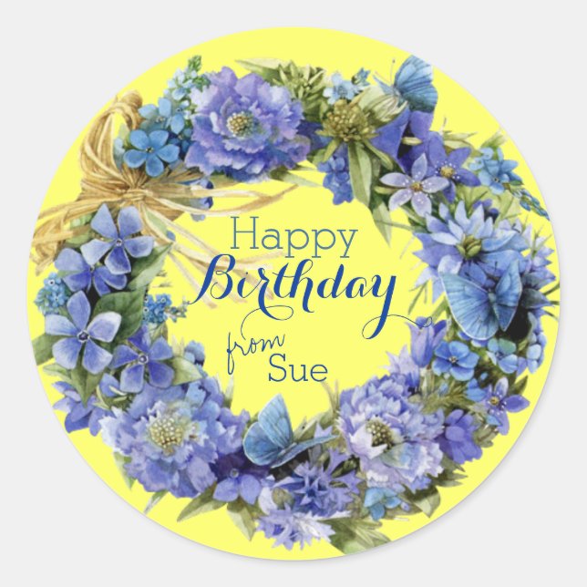 Stunning Customised Floral Birthday Stickers (Front)