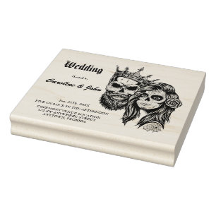 Stunning dark gothic wedding design with skulls an rubber stamp