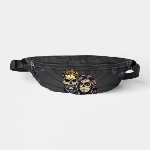 Stunning dark gothic wedding design with skulls  bum bags