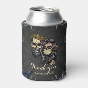 Stunning dark gothic wedding design with skulls can cooler