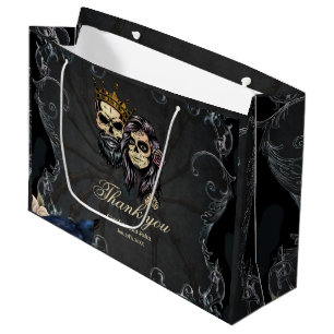 Stunning dark gothic wedding design with skulls  large gift bag