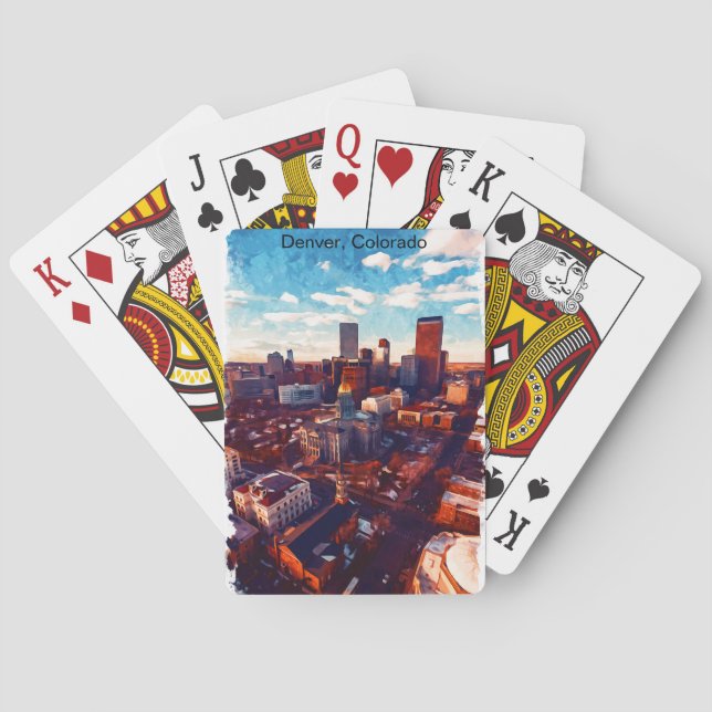 Stunning Denver Colorado City View Playing Cards (Back)