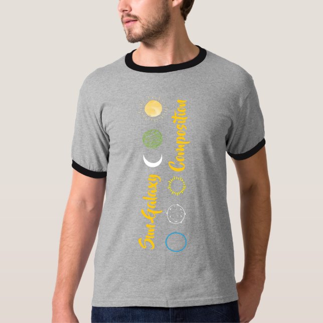 Stunning Design of Sun Galaxy Combination  T-Shirt (Front)