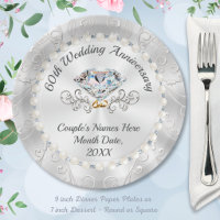 Stunning, Diamond Paper Plates, PERSONALIZED