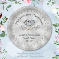 Stunning, Diamond Paper Plates, PERSONALIZED