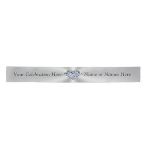 Stunning Diamond Personalised Ribbon Your Occasion Satin Ribbon