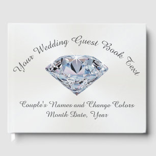 Stunning Diamond Personalised Wedding Guest Book