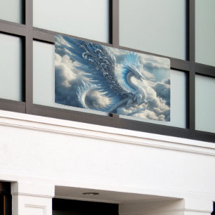 Stunning Dragon Surrounded by Clouds Banner