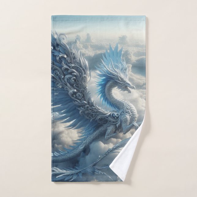 Stunning Dragon Surrounded by Clouds  Hand Towel (Hand Towel)