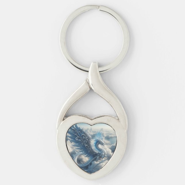 Stunning Dragon Surrounded by Clouds  Key Ring (Front)