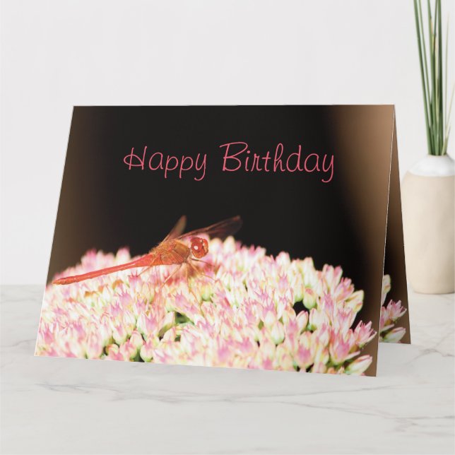 Stunning Dragonfly Birthday Card (Front)