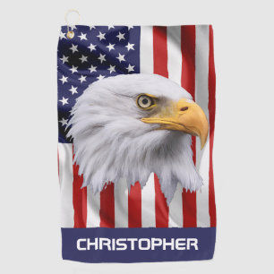 Stunning Eagle, The American Flag Patriotic Golf Towel