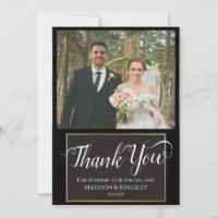 Stunning Edgy Black Gothic Minimal Thank You Card