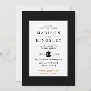 Stunning Edgy Black Gothic Minimalist Elegant Invitation