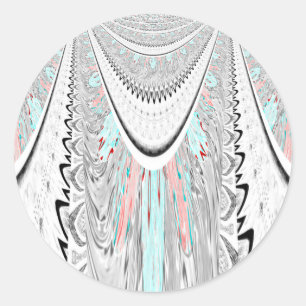 Stunning edgy soft cyan colours vector illustratio classic round sticker