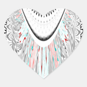 Stunning edgy soft cyan colours vector illustratio heart sticker