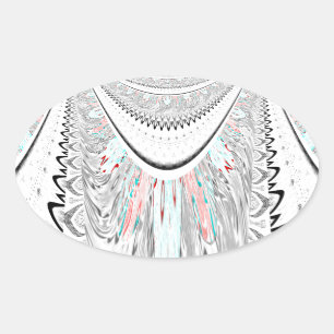 Stunning edgy soft cyan colours vector illustratio oval sticker