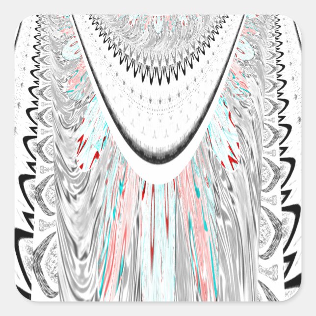 Stunning edgy soft cyan colours vector illustratio square sticker (Front)