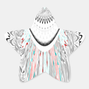 Stunning edgy soft cyan colours vector illustratio star sticker