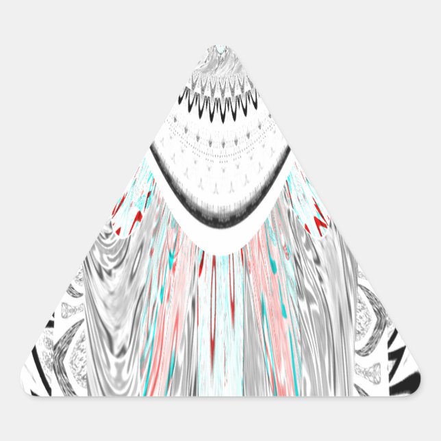 Stunning edgy soft cyan colours vector illustratio triangle sticker (Front)