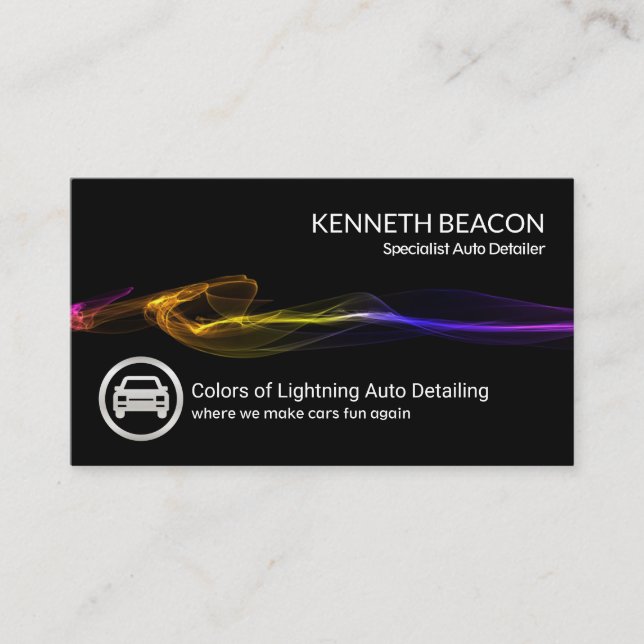 Stunning Electrical Lightning Automotive Detailing Business Card (Front)