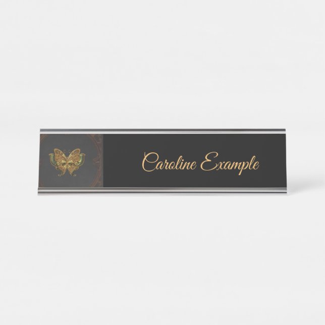 Stunning elegant butterfly. desk name plate (Front)