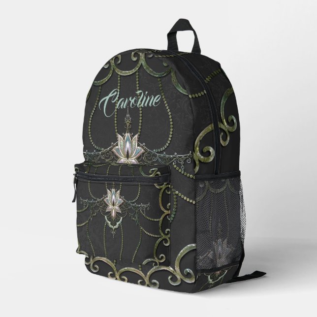 Stunning elegant lotus flower. printed backpack (Back Corner Right)