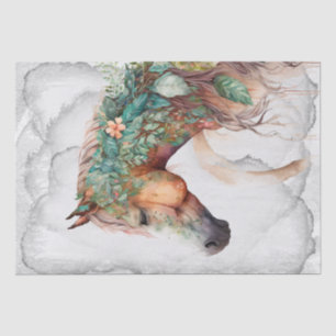 Stunning Fantasy Horse Floral Tissue Paper