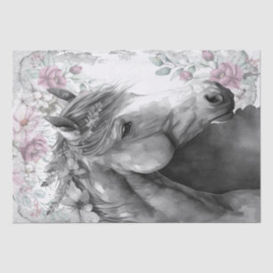 Stunning Fantasy Horse Floral Tissue Paper