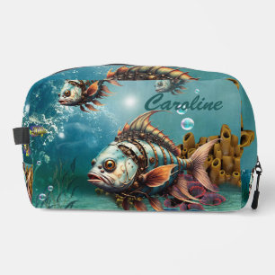 Stunning fantasy steampunk fish dopp kit