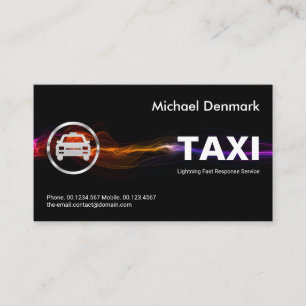 Stunning Fast Lightning Strike Taxi Cab Driver Business Card
