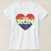 Stunning Faux Glitter Rainbow Effect Heart To Run 
