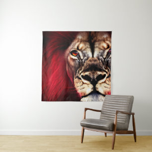 Stunning Fierce Wilderness Male Lion Tapestry