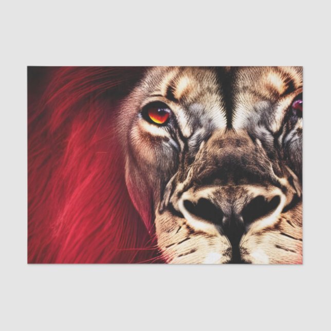 Stunning Fierce Wilderness Male Lion Tissue Paper (Front)