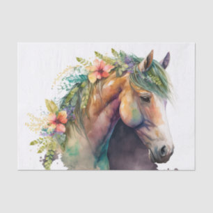 Stunning Floral Horse Tissue Paper
