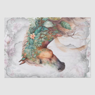 Stunning Floral Horse Tissue Paper