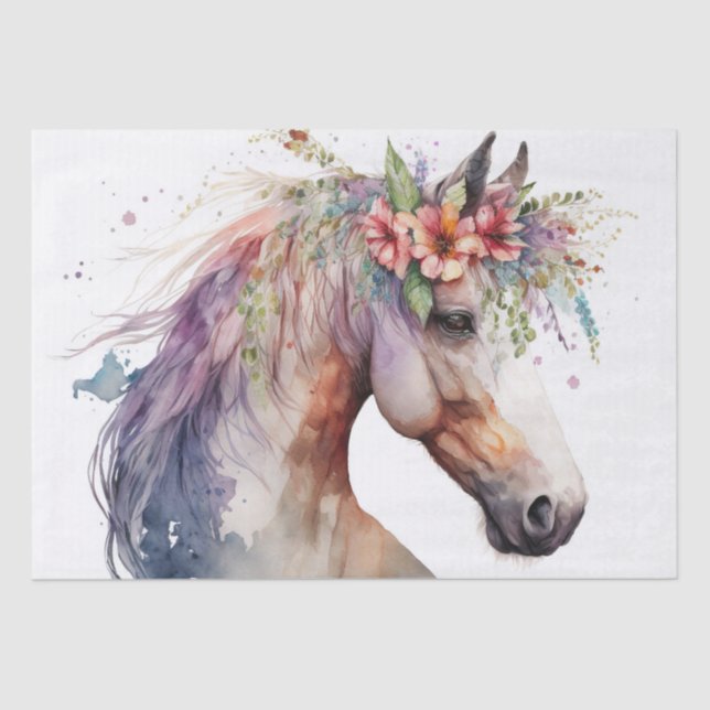 Stunning Floral Horse Tissue Paper (Front)