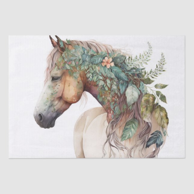 Stunning Floral Horse Tissue Paper (Front)