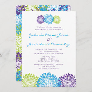 Stunning Floral Mums Wedding Invitation
