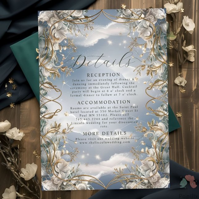 Stunning Florals accented with Golden Wedding Enclosure Card (Creator Uploaded)